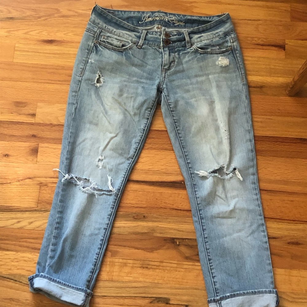FINAL OFFER: Y2K comfy AE distressed cropped jeans